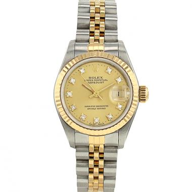 Rolex Oyster Perpetual Date watch in gold and stainless steel