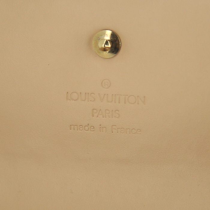 Portefeuille Louis Vuitton Porte Trésor International  en toile monogram multicolore et cuir naturel - Detail D3