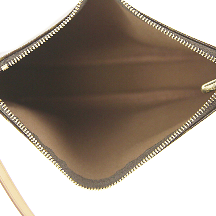 Louis Vuitton Pochette accessoires pouch in brown monogram canvas and natural leather - Detail D2