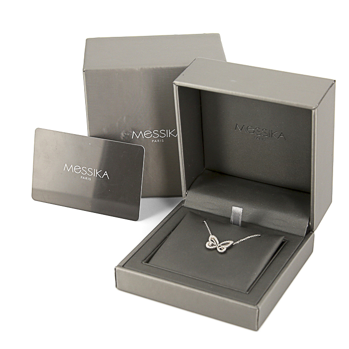 Messika Butterfly necklace in white gold and diamonds - Detail D2