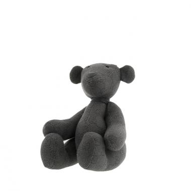 Teddy Bear Gucci en toile monogram gris Ardoise et taupe et cuir noir