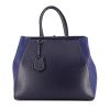 Fendi 2 Jours large model handbag in dark blue leather and blue leather - 360 thumbnail