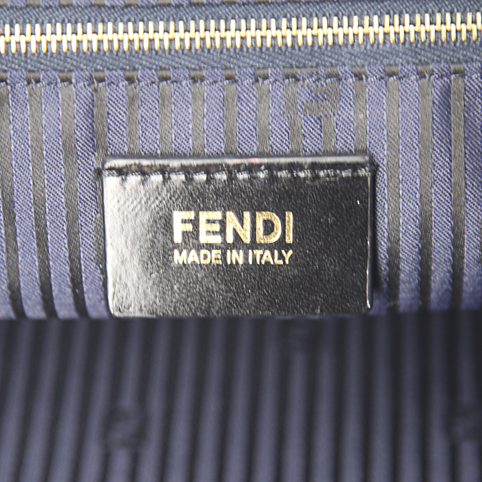 Fendi 2 Jours large model handbag in dark blue leather and blue leather - Detail D3