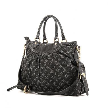 Bolso de mano Louis Vuitton Neo Cabby en lona denim gris antracita y cuero gris antracita