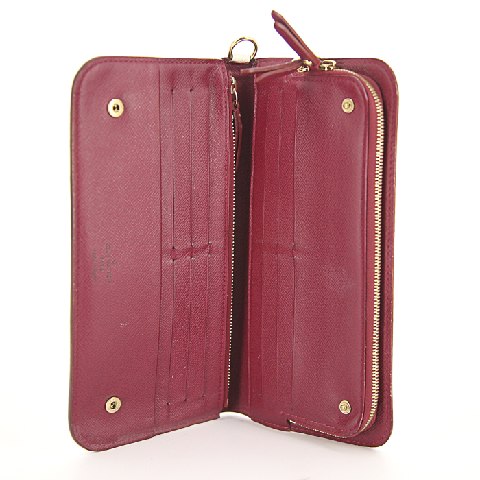 Portefeuille Louis Vuitton Insolite en toile monogram multicolore et cuir rose - Detail D2