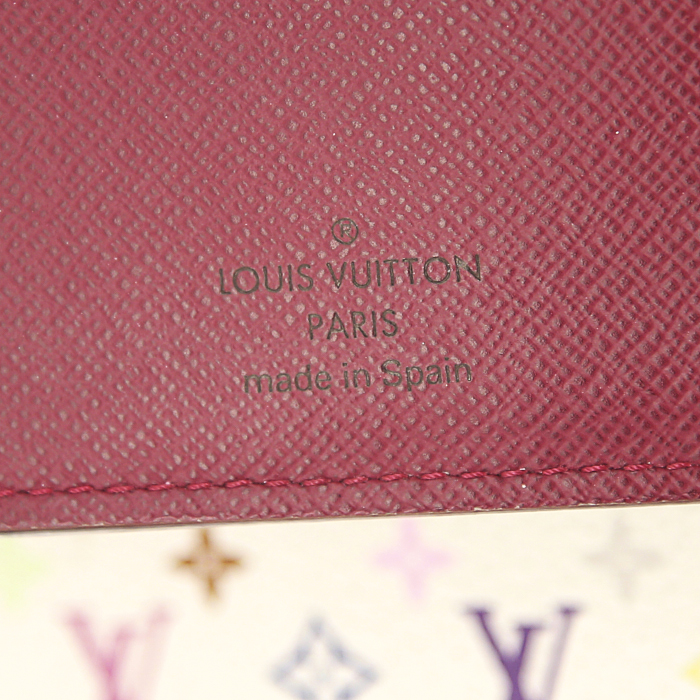 Portefeuille Louis Vuitton Insolite en toile monogram multicolore et cuir rose - Detail D3