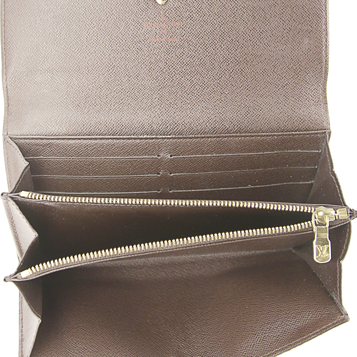 Billetera Louis Vuitton Sarah en lona a cuadros ébano - Detail D2