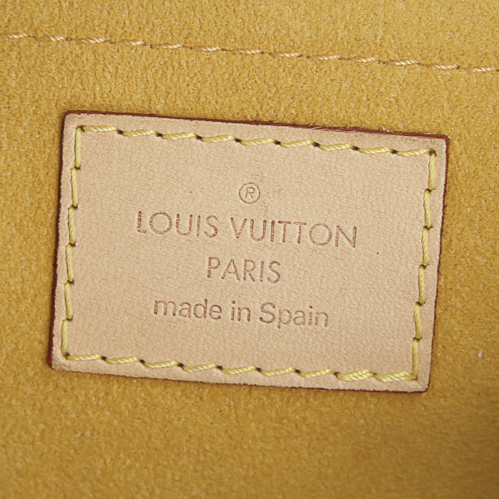 Borsa Louis Vuitton Pleaty in tela denim monogram e pelle naturale - Detail D3