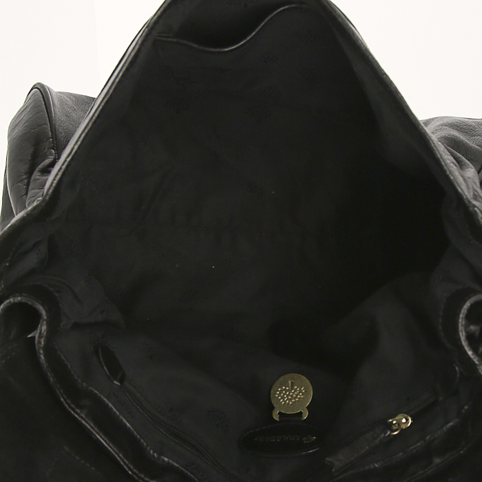 Sac bandoulière Mulberry Alexa grand modèle en cuir grainé noir - Detail D3