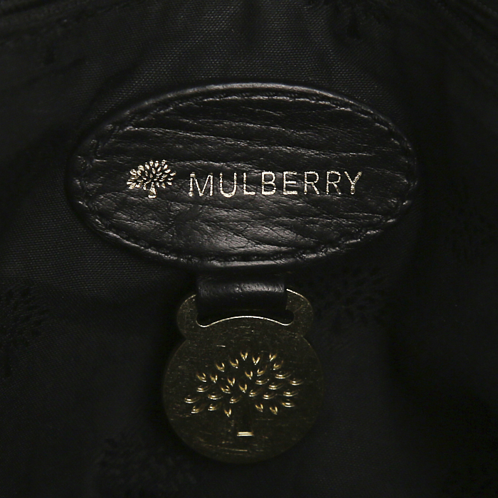 Sac bandoulière Mulberry Alexa grand modèle en cuir grainé noir - Detail D4