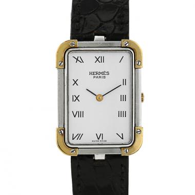 Hermès Rallye watch in gold plated and stainless steel