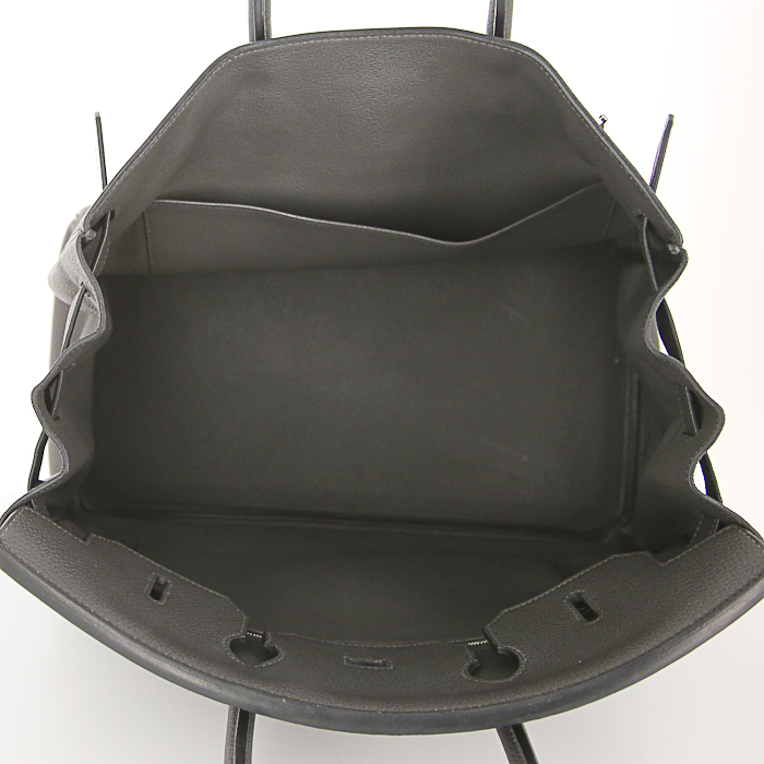 Hermes Birkin 35 cm handbag in grey togo leather - Detail D2