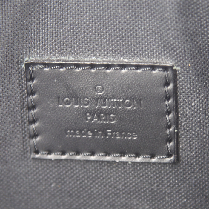 Louis Vuitton Icare briefcase in grey Graphite damier canvas and black leather - Detail D4