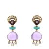 Bulgari 1990's pendants earrings in yellow gold,  amethysts and turquoises and in diamonds - 00pp thumbnail