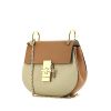 Chloé Drew mini shoulder bag in beige and gold leather - 00pp thumbnail