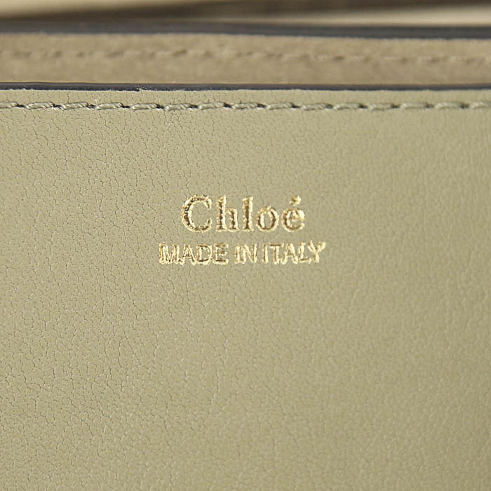 Borsa a tracolla Chloé Drew mini in pelle beige e gold - Detail D3