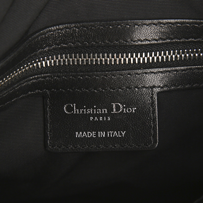 Dior Granville Polochon handbag in black leather cannage - Detail D4