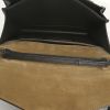 Borsa a tracolla Burberry in pelle nera e tela Haymarket beige - Detail D2 thumbnail