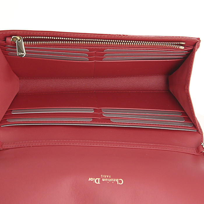Dior Miss Dior wallet in red patent leather - Detail D2