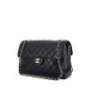 Chanel Timeless jumbo handbag in navy blue quilted leather - 00pp thumbnail