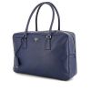Prada Bauletto handbag in blue leather saffiano - 00pp thumbnail