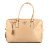 Prada Bauletto handbag in beige leather saffiano - 360 thumbnail