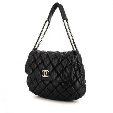 Bolso de mano Chanel Grand Shopping en cuero acolchado negro