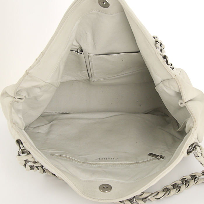 Borsa Chanel Grand Shopping in pelle bianca - Detail D2