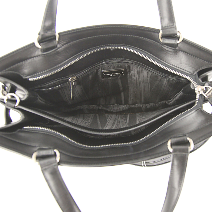 Porta-documentos Salvatore Ferragamo en cuero negro - Detail D3