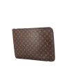 Pochette Louis Vuitton in tela monogram marrone e pelle naturale - 00pp thumbnail