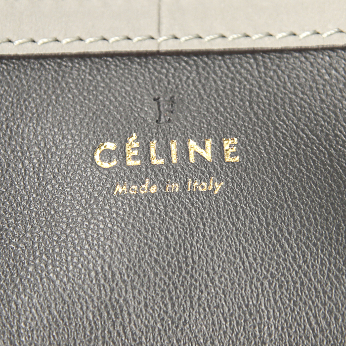 Sac à main Celine Phantom en cuir gris - Detail D4