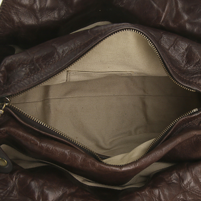 Chloé Silverado Handbag in brown leather - Detail D2
