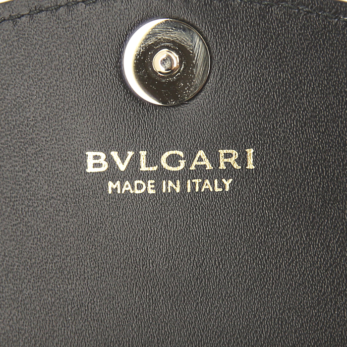 Pochette Bulgari Serpenti en cuir noir - Detail D3