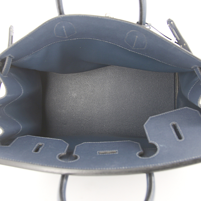 Borsa da viaggio Hermes Haut à Courroies - Travel Bag in pelle Epsom blu - Detail D2