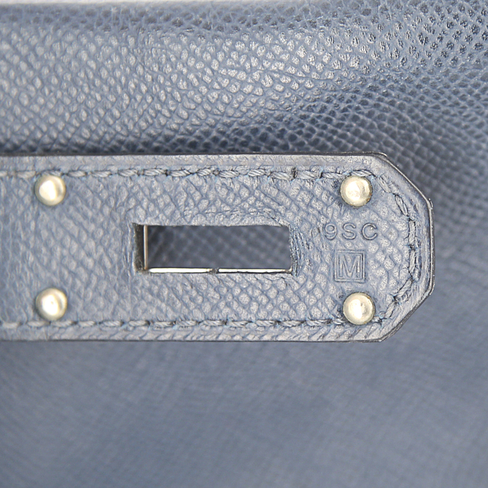 Borsa da viaggio Hermes Haut à Courroies - Travel Bag in pelle Epsom blu - Detail D4