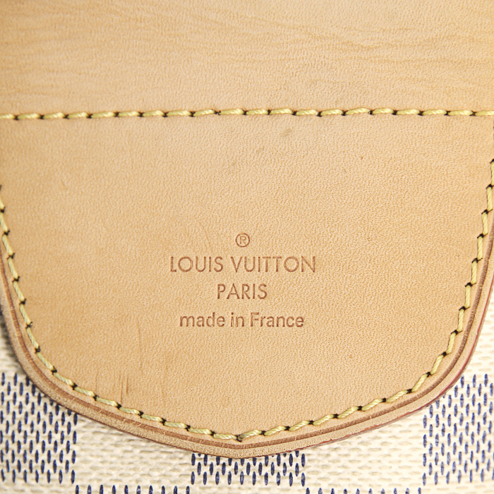 Sac à main Louis Vuitton Stresa en toile damier azur et cuir naturel - Detail D3
