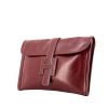 Hermes Jige pouch in burgundy box leather - 00pp thumbnail