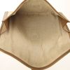 Hermes Jige pouch in beige jute canvas and brown leather - Detail D2 thumbnail
