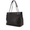 Chanel Choco bar shopping bag in black quilted leather - 00pp thumbnail