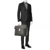 Louis Vuitton Laguito briefcase in dark green taiga leather - Detail D1 thumbnail