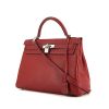 Hermes Kelly 32 cm handbag in red leather taurillon clémence - 00pp thumbnail