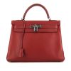 Hermes Kelly 32 cm handbag in red leather taurillon clémence - 360 thumbnail