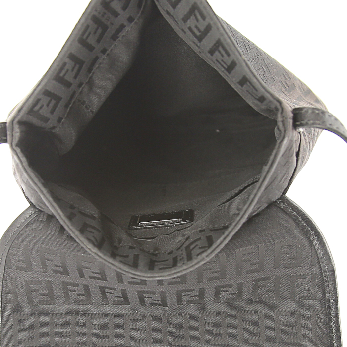 Borsa a tracolla Fendi in tela monogram marrone e pelle marrone - Detail D2