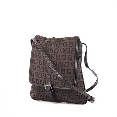 Bolso bandolera Fendi en lona Monogram marrón y cuero marrón