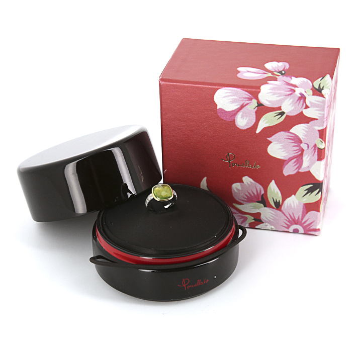 Anello Pomellato Shéhérazade in oro bianco,  diamanti e peridoto - Detail D2