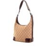 Gucci handbag in grey monogram canvas and brown leather - 00pp thumbnail