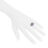 Mauboussin Gueule d'Amour ring in white gold and diamonds and in Rose de France amethyst - Detail D1 thumbnail