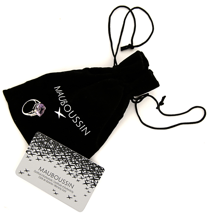 Anello Mauboussin Gueule d'Amour in oro bianco e diamanti e ametista rosa di Francia - Detail D2