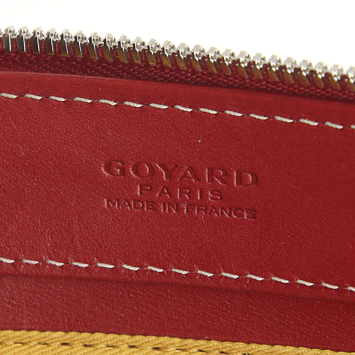 Bolso de mano Goyard Okinawa en lona Monogram roja y cuero rojo - Detail D3