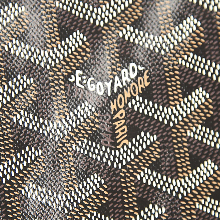 Shopping bag Goyard Saint-Louis in tela monogram cerata nera e grigia e pelle nera - Detail D3